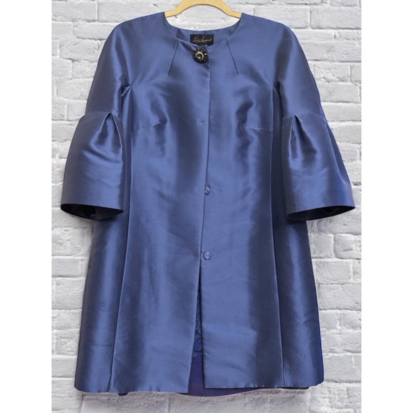 Luisa Spagnoli Dresses & Skirts - Luisa Spagnoli Women's Blue Designer Overcoat (IT 42) & Floral Cutout Dress (Sm)